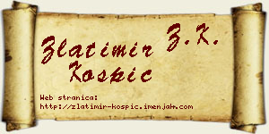 Zlatimir Košpić vizit kartica